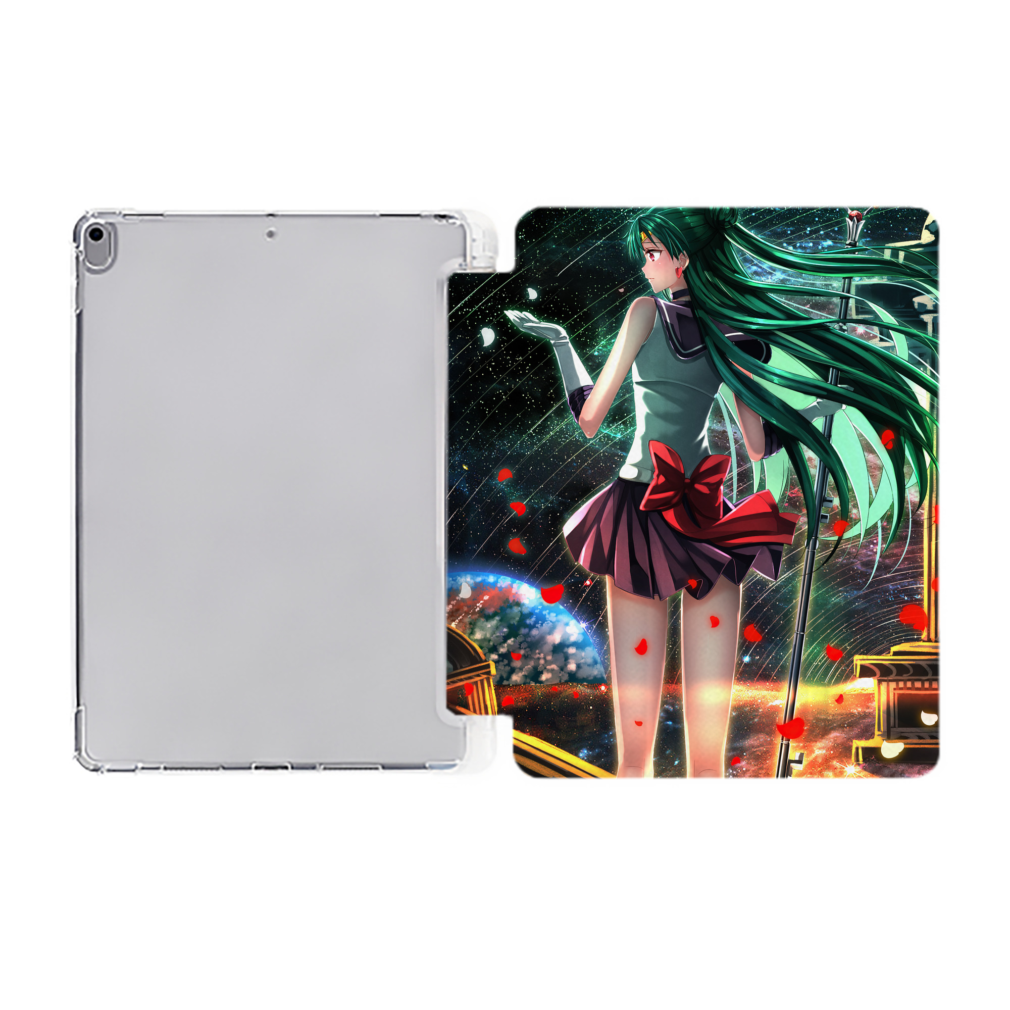 （画像用） 美少女戦士セーラームーン Sailor Moon IPad ケース ペン収納付き 三つ折りスタンド PUレザー×シリコン 対応機種9.5/10.5/10.9インチ